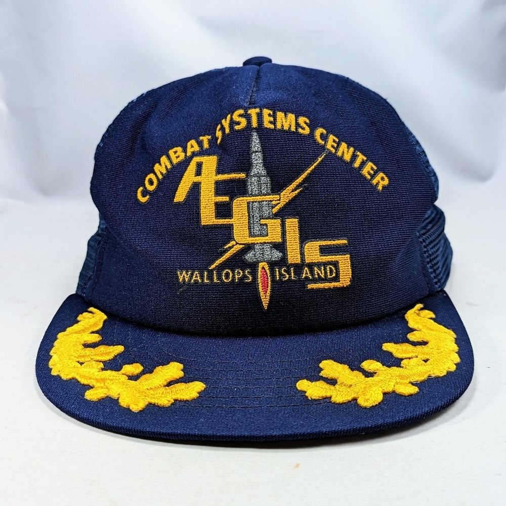 Vintage Combat Systems Center Aegis Wallops Island Space Trucker 80s Hat‎ Cap